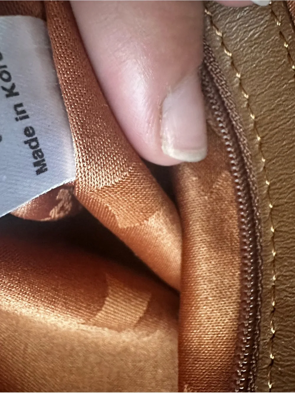 MCM Visetos Cognac Logo Satchel with Brown Trim